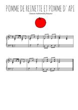 Téléchargez l'arrangement pour piano de la partition de Pomme de reinette et pomme d'api en PDF, niveau moyen